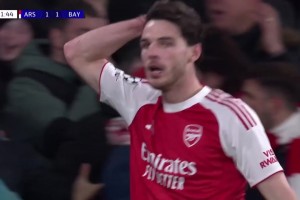 全能中场！赖斯左路长驱直入打门被诺伊尔扑出！