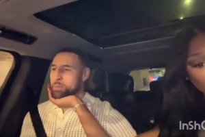 真甜蜜！克莱赛后载性感女友，开心表示：我宝贝帮我挑的衣服